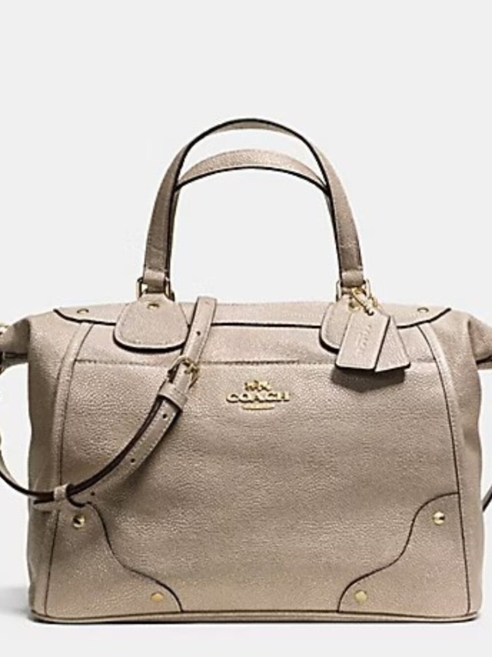 Coach Mickey Gold Leather Shoulder Bag Purse
